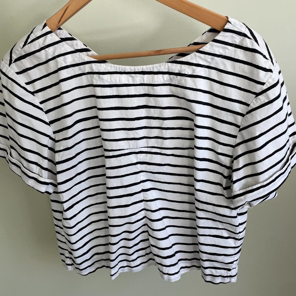 J. Crew Striped Cropped Shirt Small